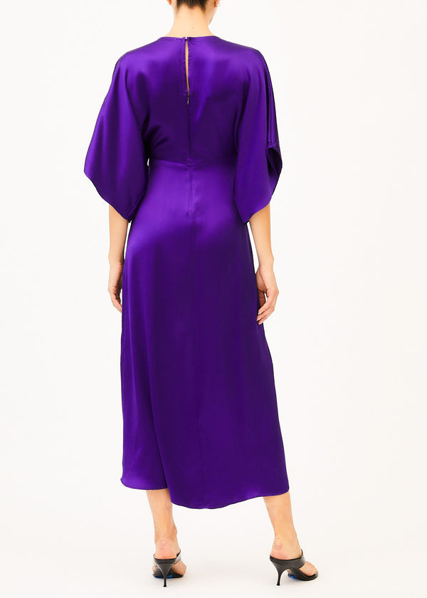 silk purple maxi dress