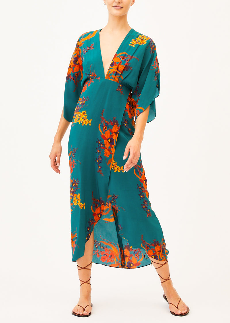 Kelly Green Floral Backless Dress Jaline Resort Kelly Green Floral Backless Dress Jaline Resort