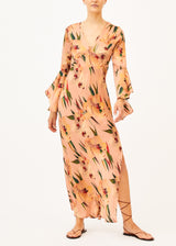 light pink printed maxi dress