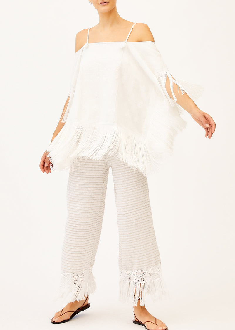 handwoven white cotton long pant