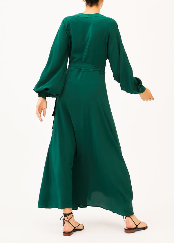 green wrap maxi dress